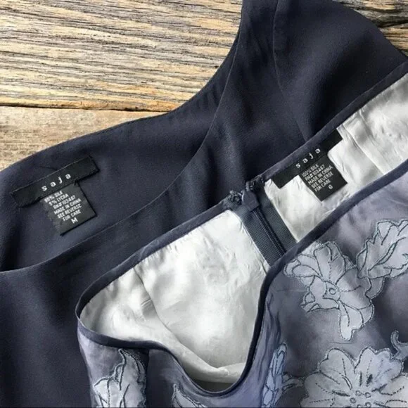 Saja Two-Piece Silk Floral Top/Skirt Set Medium - Picture 14 of 14